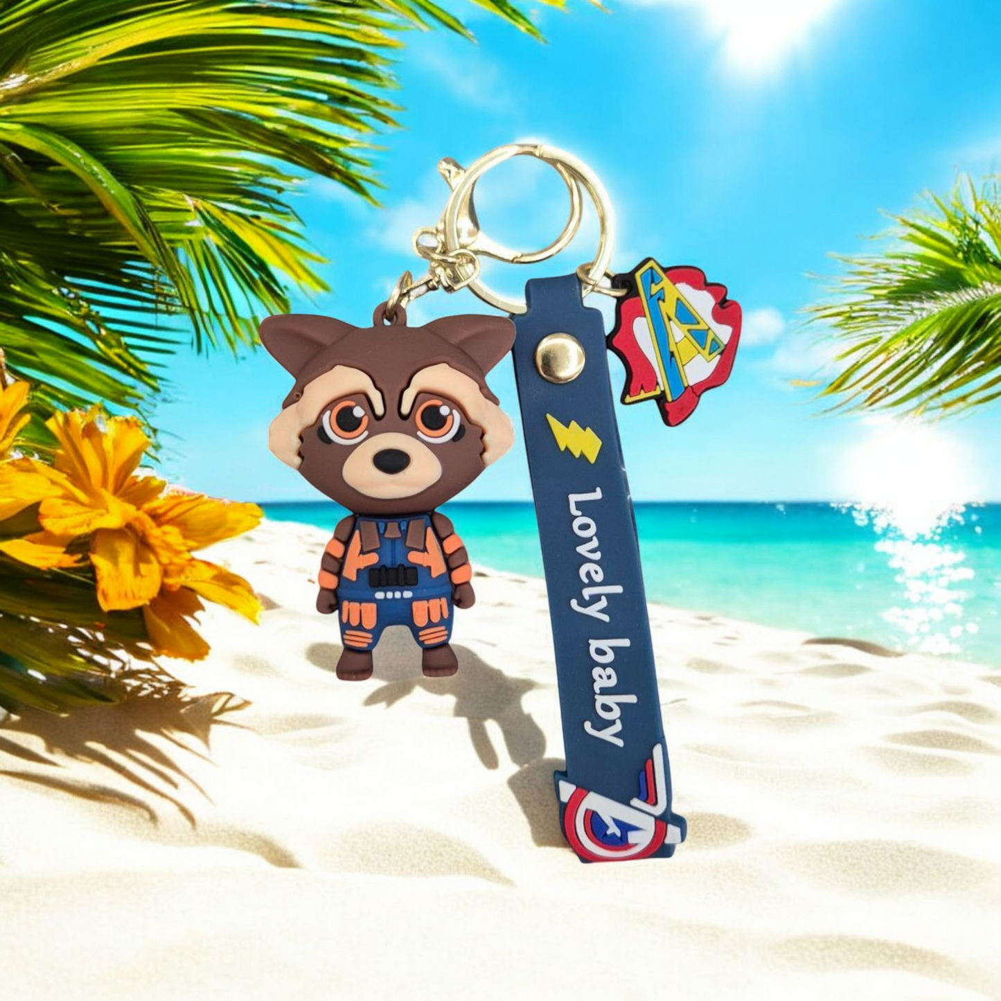 AVENGER RACCOON SILICON KEY CHAIN